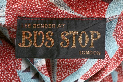 Lot 128 - A Lee Bender at Bus Stop art-deco printed rayon dress, 1970s