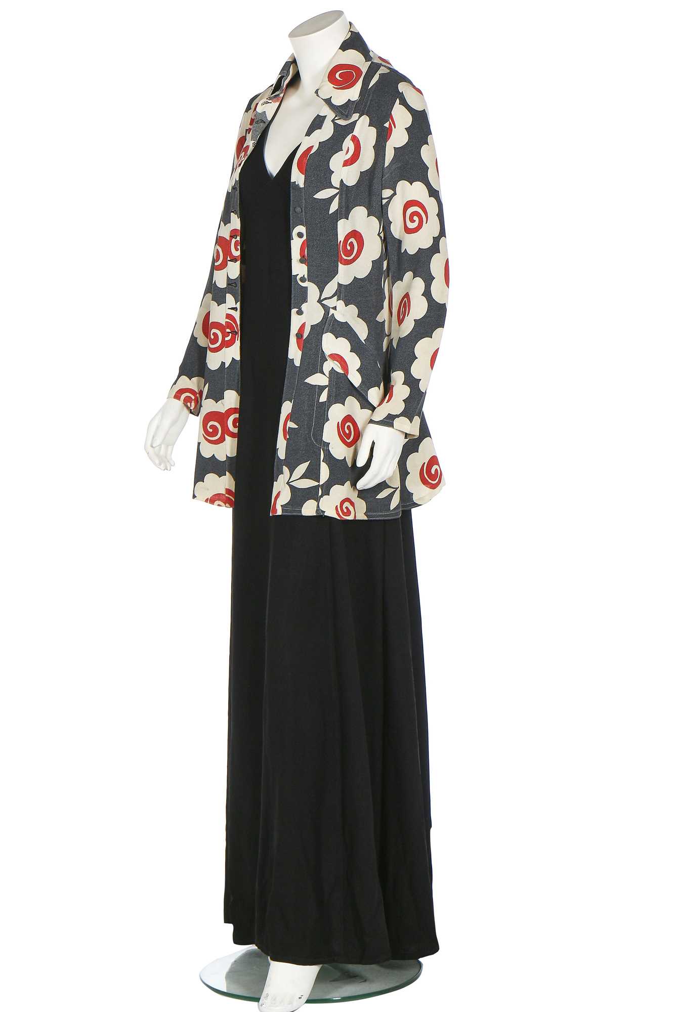 Lot 130 - An Ossie Clark/Celia Birtwell printed moss-crêpe jacket/shirt, 1970s
