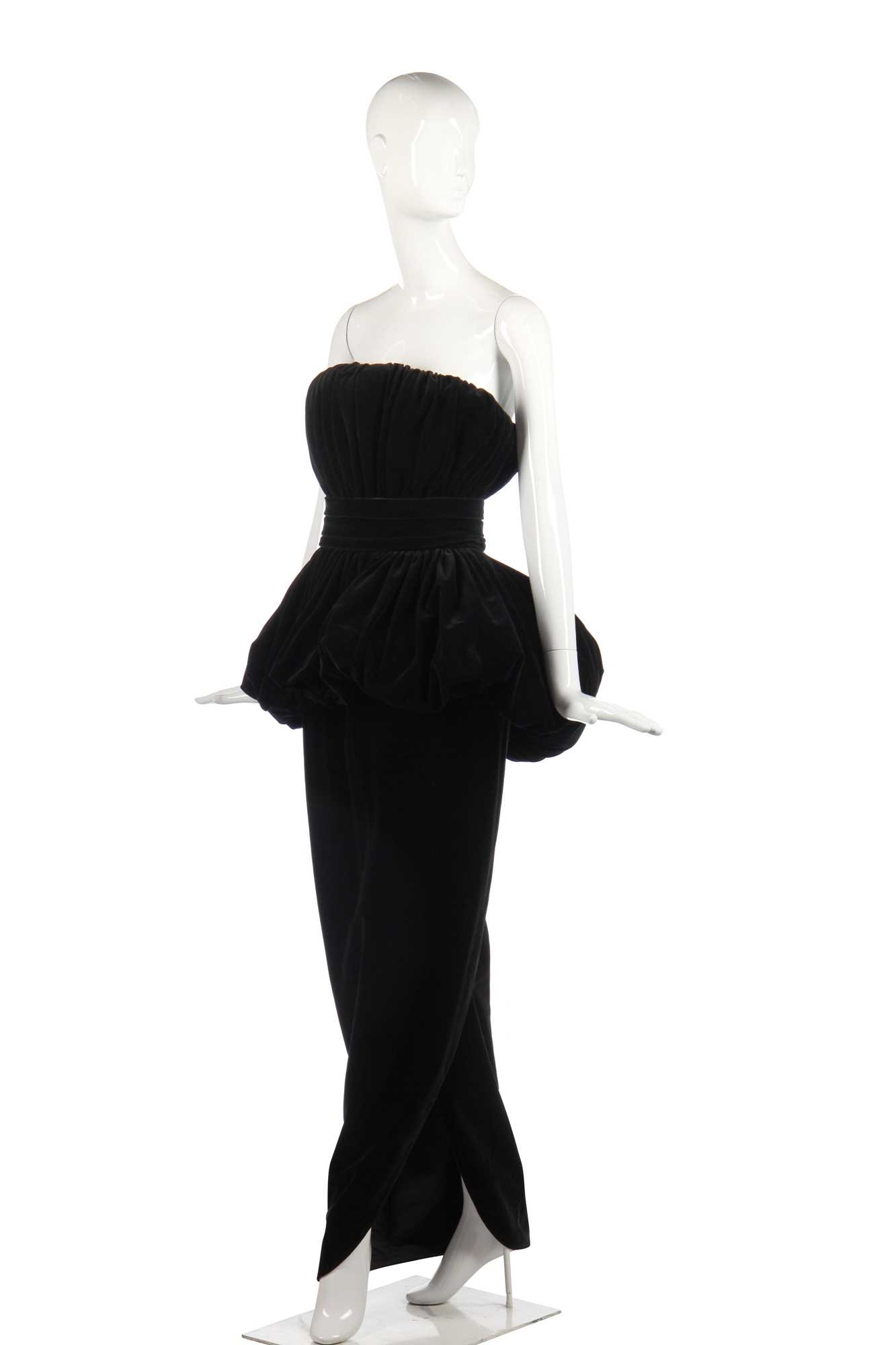 Lot 352 - An Antony Price black velvet evening gown, 1988