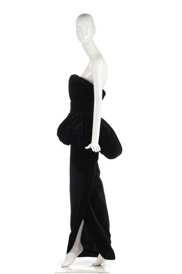 Lot 352 - An Antony Price black velvet evening gown, 1988