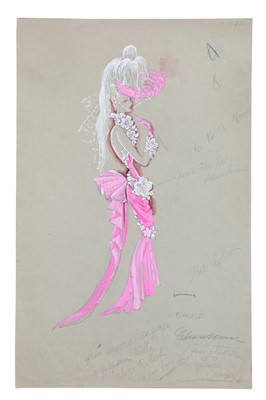 Lot 427 - A Folies Bergère costume illustration by Michel Gyarmathy, 1950s