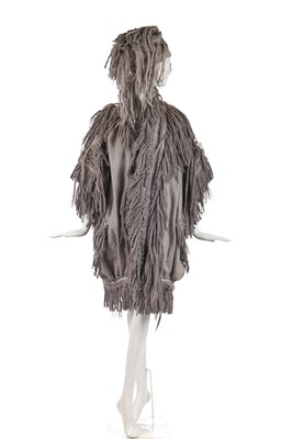 Lot 339 - An Issey Miyake fringed coat and hat, Autumn-Winter, 1985-86