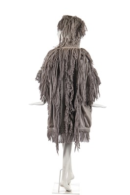 Lot 339 - An Issey Miyake fringed coat and hat, Autumn-Winter, 1985-86