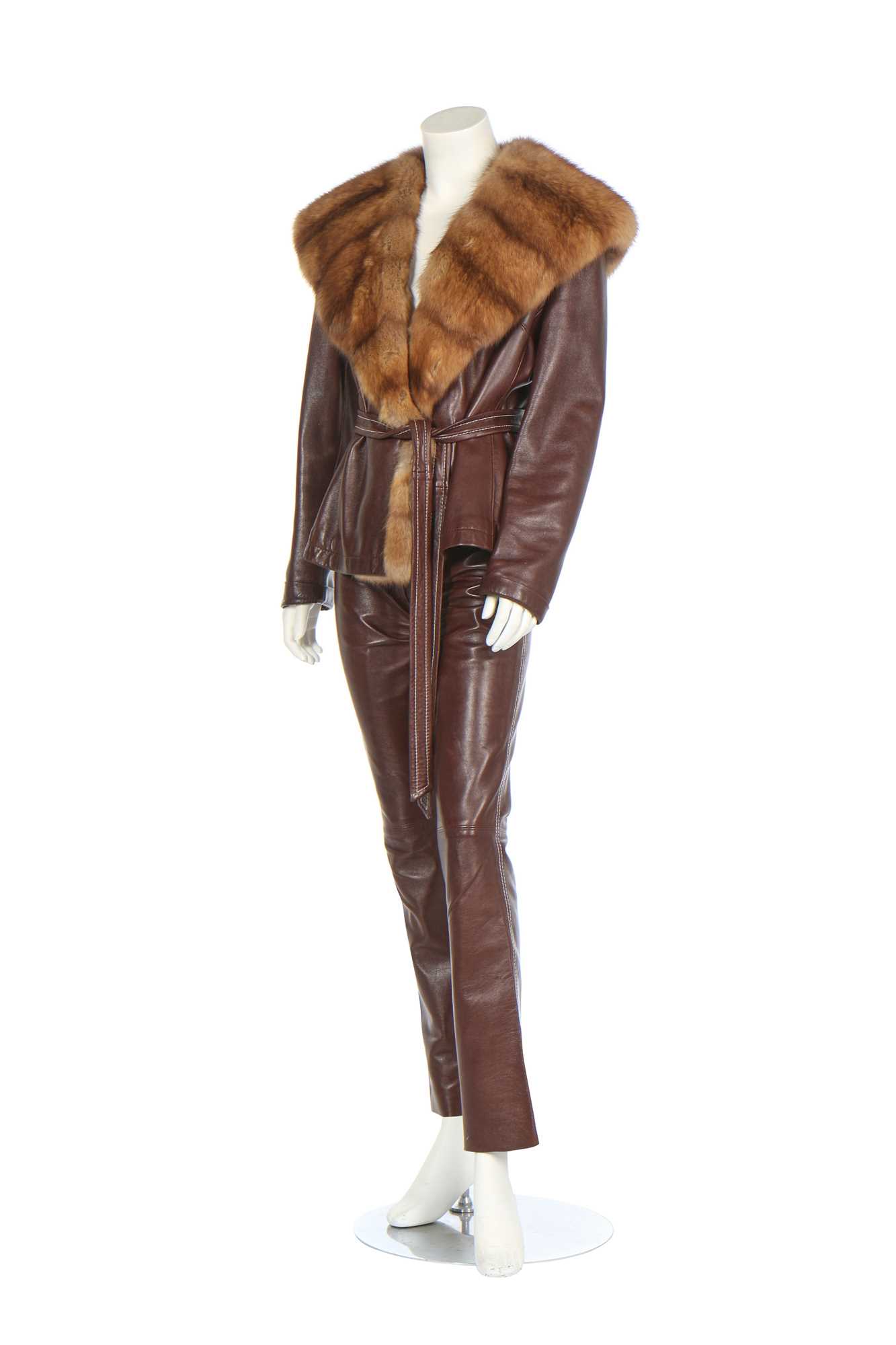 Lot 126 - A Bonnie Manfred Bogner brown leather ensemble, 2000s