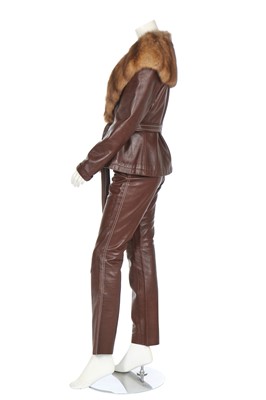 Lot 126 - A Bonnie Manfred Bogner brown leather ensemble, 2000s