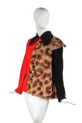 Lot 388 - A Vivienne Westwood fox fur and scarlet wool 'hunt' jacket, 'Storm in a Teacup' collection, Autumn-Winter 1996-97