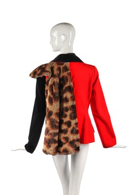 Lot 388 - A Vivienne Westwood fox fur and scarlet wool 'hunt' jacket, 'Storm in a Teacup' collection, Autumn-Winter 1996-97