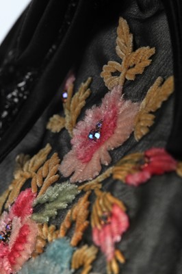 Lot 237 - A black velvet cocktail dress, probably Pierre Balmain, circa 1955