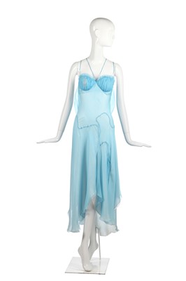 Lot 418 - An Alexander McQueen turquoise chiffon 'negligee' dress, 2004 Spring-Summer pre-collection
