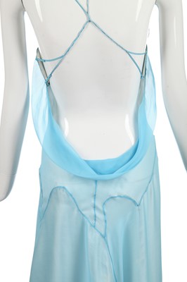 Lot 418 - An Alexander McQueen turquoise chiffon 'negligee' dress, 2004 Spring-Summer pre-collection