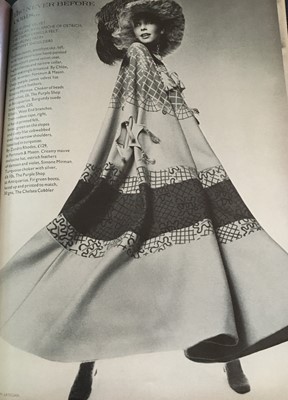 Lot 318 - A fine and rare Zandra Rhodes printed circular cape, 'Ukraine and Chevron Shawl' collection, Spring-Summer 1970