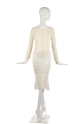 Lot 433 - A John Galliano knitted ivory silk evening ensemble, Spring-Summer 2000