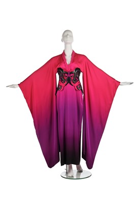 Lot 427 - An Alexander McQueen dégradé crêpe kimono ensemble, 'La Dame Bleue', Spring-Summer 2008