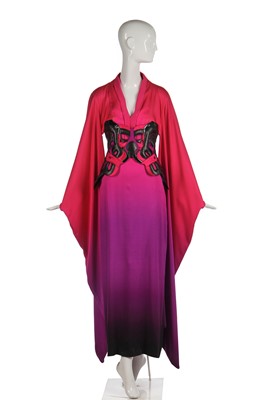 Lot 427 - An Alexander McQueen dégradé crêpe kimono ensemble, 'La Dame Bleue', Spring-Summer 2008