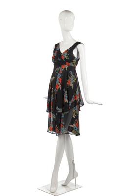 Lot 332 - An Ossie Clark/Celia Birtwell for Radley floral printed chiffon dress, mid-1970s