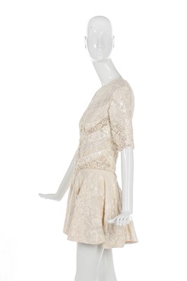 Lot 431 - Alexander McQueen by Sarah Burton beaded and embroidered ivory organza cocktail dress, Spring-Summer 2011