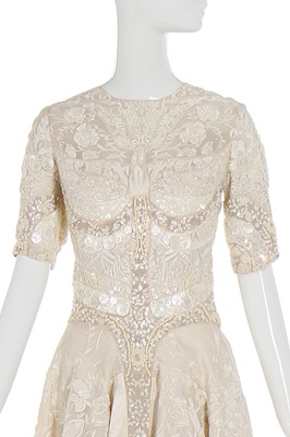 Lot 431 - Alexander McQueen by Sarah Burton beaded and embroidered ivory organza cocktail dress, Spring-Summer 2011
