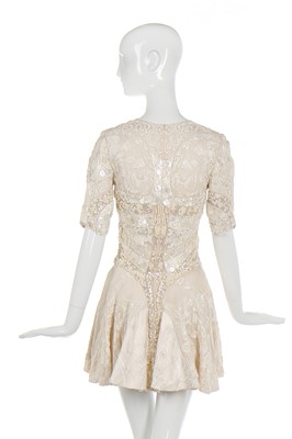 Lot 431 - Alexander McQueen by Sarah Burton beaded and embroidered ivory organza cocktail dress, Spring-Summer 2011