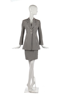 Lot 399 - A Christian Dior by Gianfranco Ferré acid-green satin suit, early 1990s