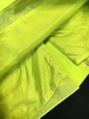 Lot 399 - A Christian Dior by Gianfranco Ferré acid-green satin suit, early 1990s
