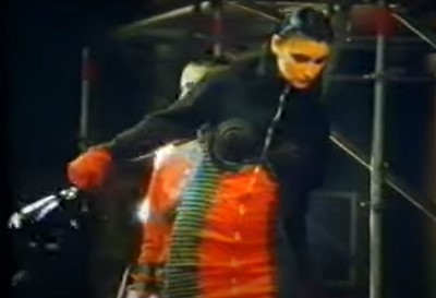 Lot 346 - A rare Jean Paul Gaultier ribbed jersey dress, 'Russian Constructivist' collection, Autumn-Winter 1986-87