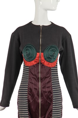 Lot 346 - A rare Jean Paul Gaultier ribbed jersey dress, 'Russian Constructivist' collection, Autumn-Winter 1986-87