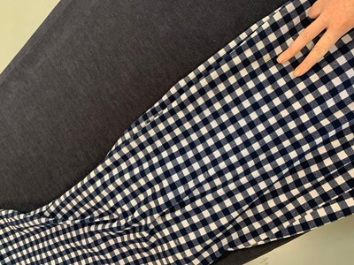 Lot 405 - A Comme des Garçons navy-blue and white stretch gingham dress, 'Body Meets Dress' or 'Bump' collection, Spring-Summer 1997