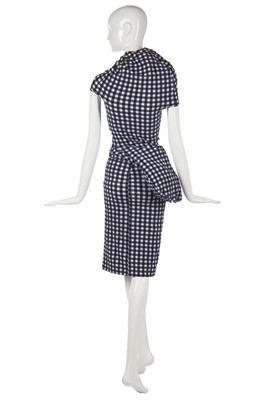 Lot 405 - A Comme des Garçons navy-blue and white stretch gingham dress, 'Body Meets Dress' or 'Bump' collection, Spring-Summer 1997