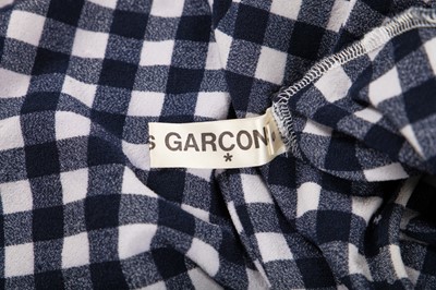 Lot 405 - A Comme des Garçons navy-blue and white stretch gingham dress, 'Body Meets Dress' or 'Bump' collection, Spring-Summer 1997