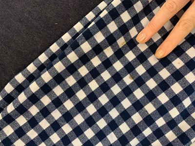 Lot 405 - A Comme des Garçons navy-blue and white stretch gingham dress, 'Body Meets Dress' or 'Bump' collection, Spring-Summer 1997
