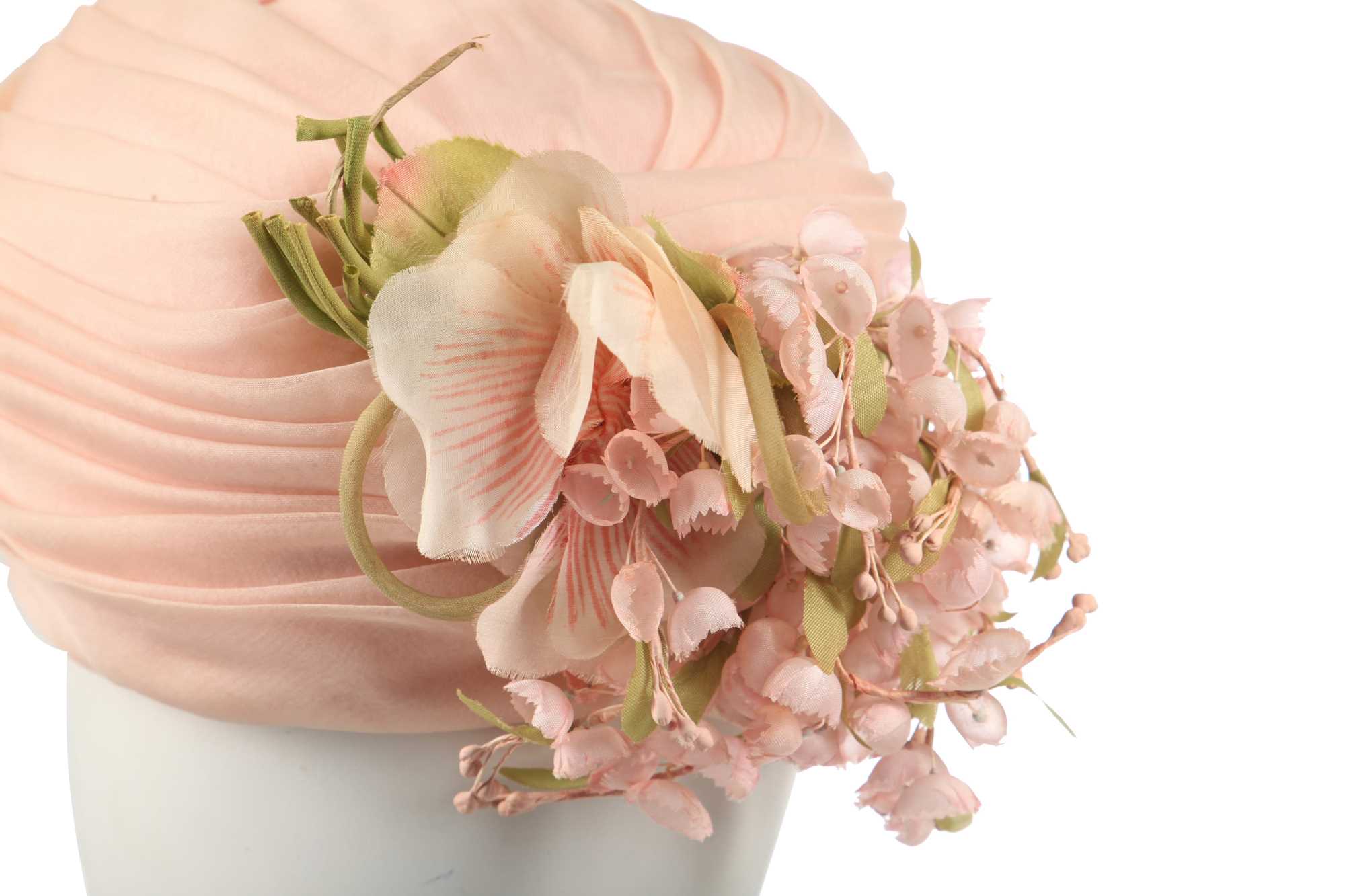 Lot 295 - A Dior pale pink silk faille hat, 1960s