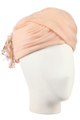 Lot 295 - A Dior pale pink silk faille hat, 1960s