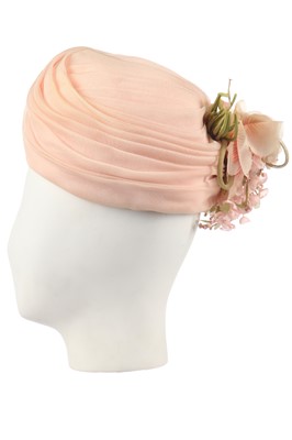 Lot 295 - A Dior pale pink silk faille hat, 1960s