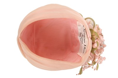 Lot 295 - A Dior pale pink silk faille hat, 1960s