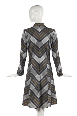 Lot 411 - An Alexander McQueen woven striped frock coat, Eshu collection, Autumn-Winter 2000