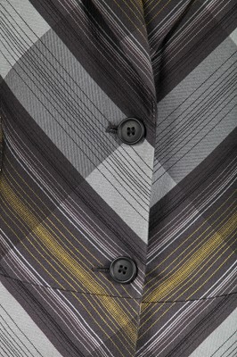Lot 411 - An Alexander McQueen woven striped frock coat, Eshu collection, Autumn-Winter 2000