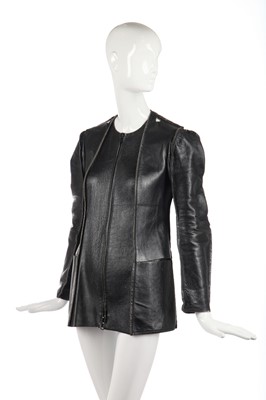 Lot 406 - A Martin Margiela 'Flat' leather jacket and metal hook, Spring-Summer 1998