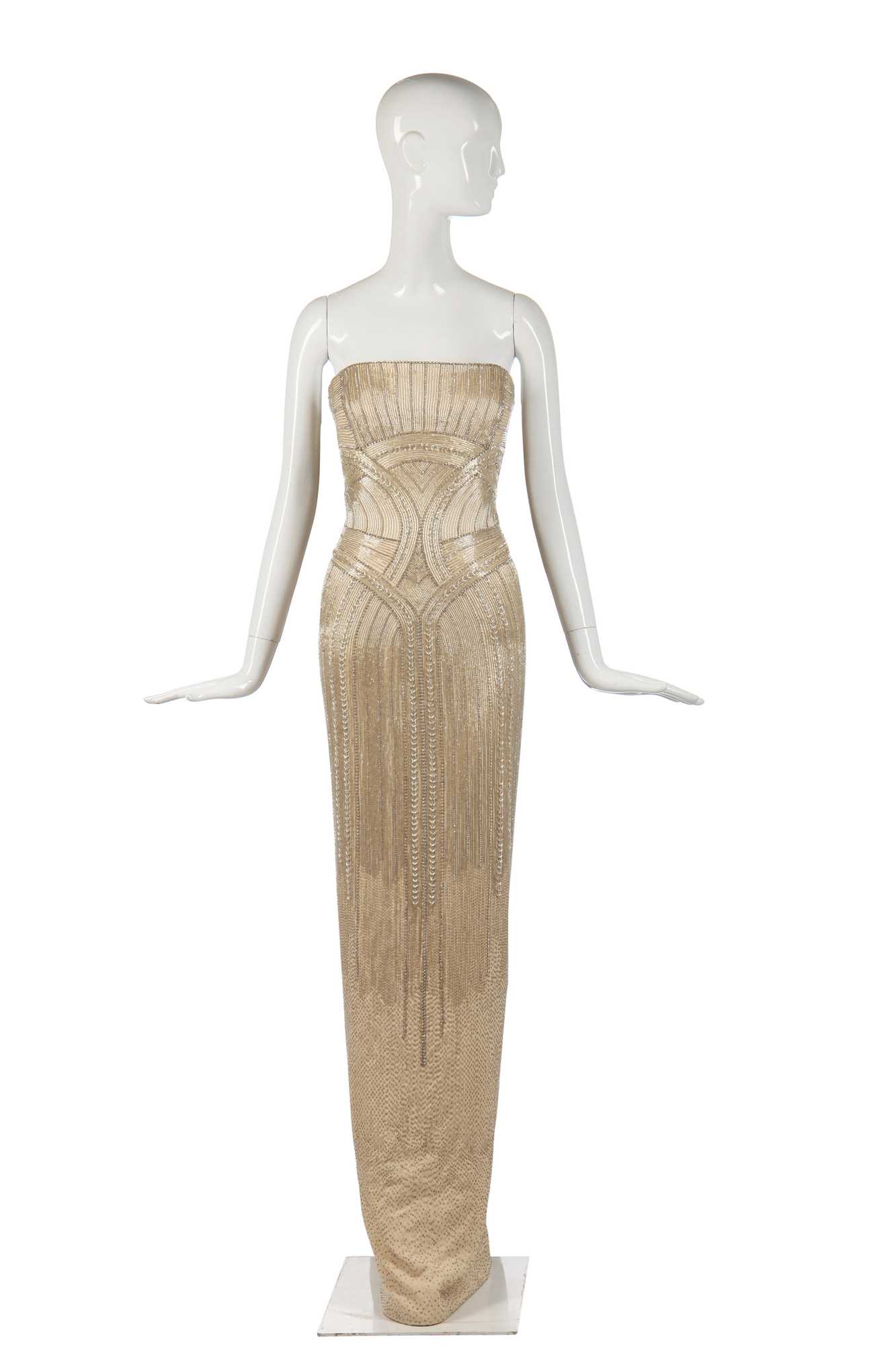 Lot 439 - A Versace bugle-beaded sheath, circa 2006