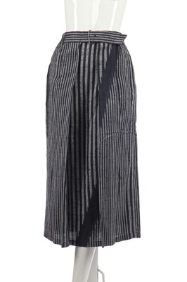 Lot 342 - An Issey Miyake cotton ensemble in shades of blue-black and grey, circa 1985