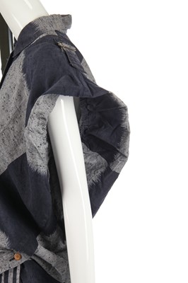 Lot 342 - An Issey Miyake cotton ensemble in shades of blue-black and grey, circa 1985