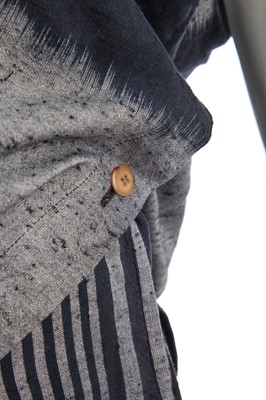 Lot 342 - An Issey Miyake cotton ensemble in shades of blue-black and grey, circa 1985