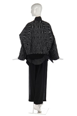 Lot 344 - An Issey Miyake textured wool jacket in shades of blue-grey and black, circa 1983