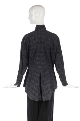 Lot 344 - An Issey Miyake textured wool jacket in shades of blue-grey and black, circa 1983
