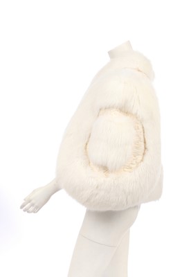 Lot 97 - A Christian Dior arctic fox and astrakhan fur capelet, 1970s