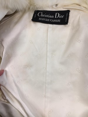 Lot 97 - A Christian Dior arctic fox and astrakhan fur capelet, 1970s