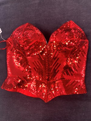 Lot 171 - A Thierry Mugler red sequined bustier, Autumn-Winter 2001-02