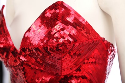 Lot 171 - A Thierry Mugler red sequined bustier, Autumn-Winter 2001-02