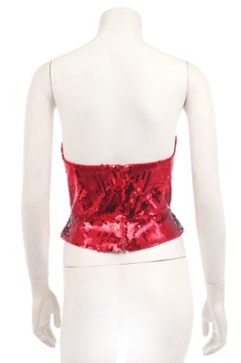 Lot 171 - A Thierry Mugler red sequined bustier, Autumn-Winter 2001-02