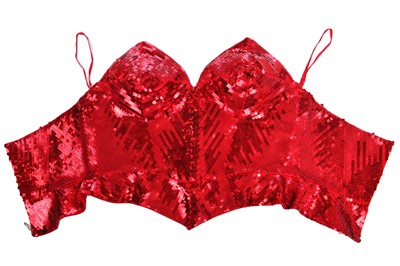 Lot 171 - A Thierry Mugler red sequined bustier, Autumn-Winter 2001-02