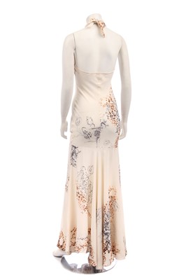 Lot 152 - A Dolce & Gabbana bias-cut leopard and floral printed silk evening gown, 2000s